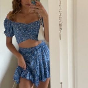 Matching set top + skirt from local San Diego Boutique